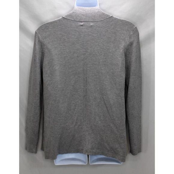 Dana Buchman Women's Open Front Gray Long Sleeve Draped Cardigan Sweater XL NWT - Picture 3 of 12
